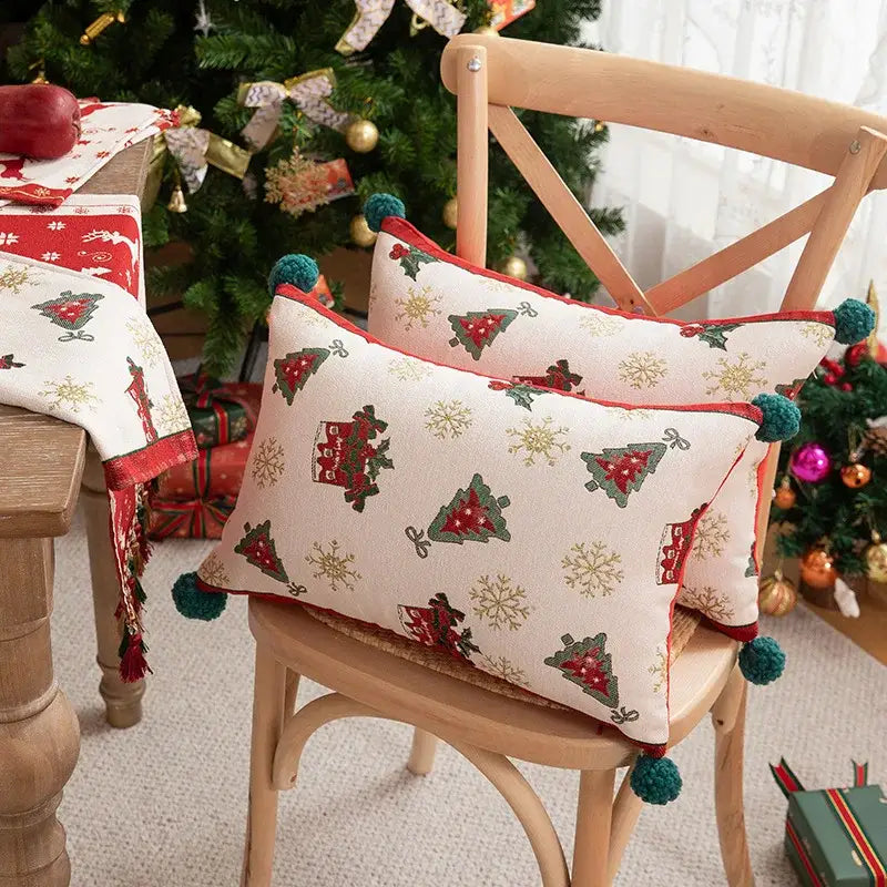 Red Festive Pillow Cover