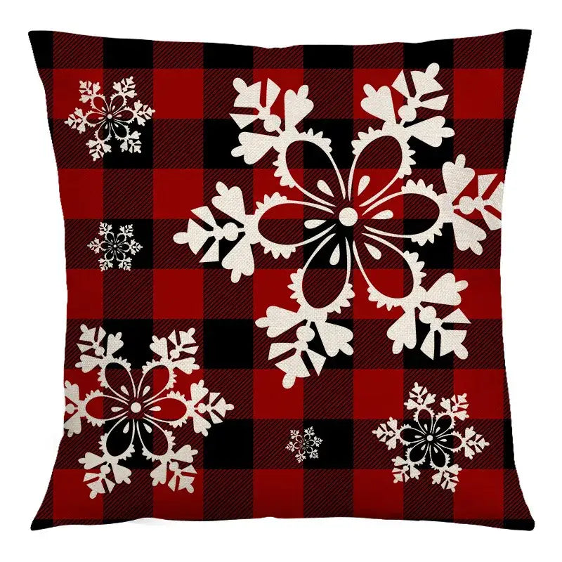 Plaid Christmas Linen Cushion