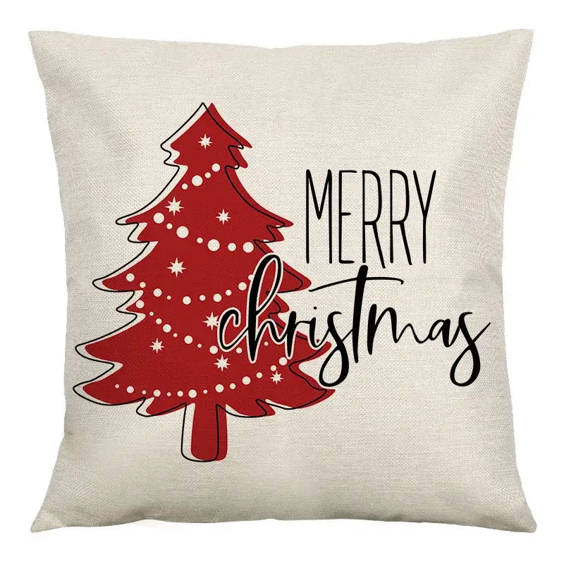 Plaid Christmas Linen Cushion