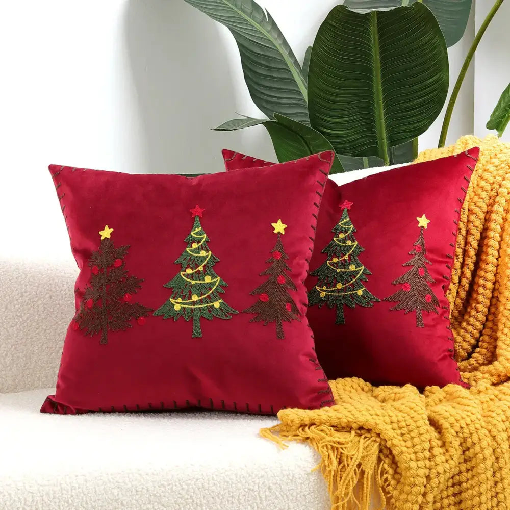 Red Velvet Patchwork Cushion