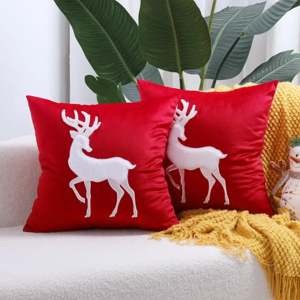 Red Velvet Patchwork Cushion