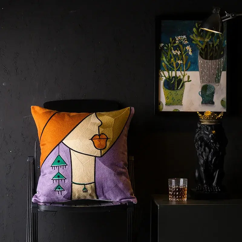 Abstract Cat Cushion Cover