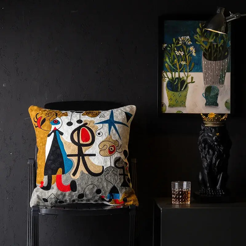 Abstract Cat Cushion Cover
