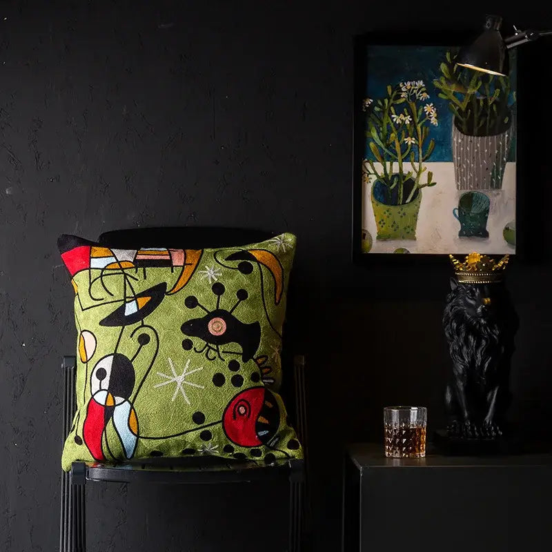 Abstract Cat Cushion Cover