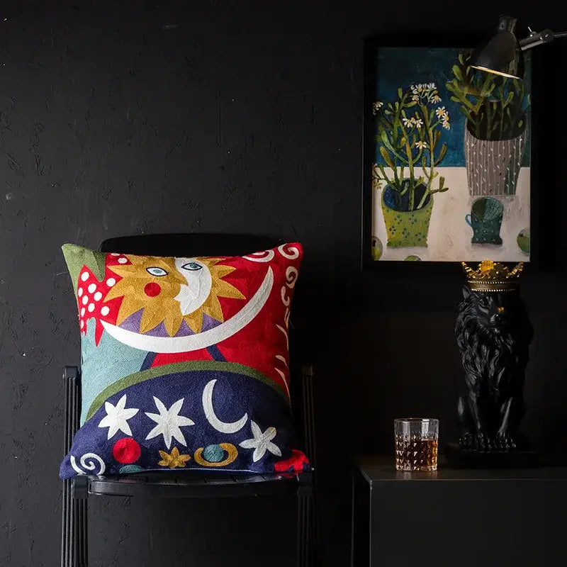 Abstract Cat Cushion Cover