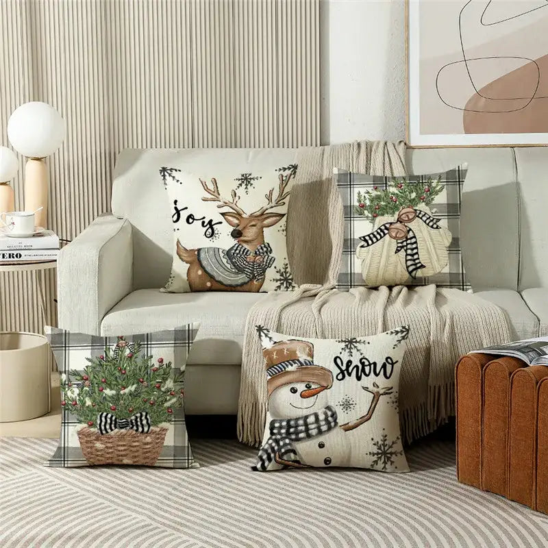 Linen Christmas Pillowcase