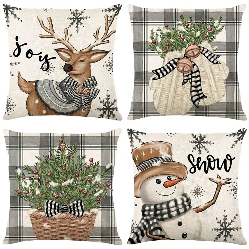 Linen Christmas Pillowcase