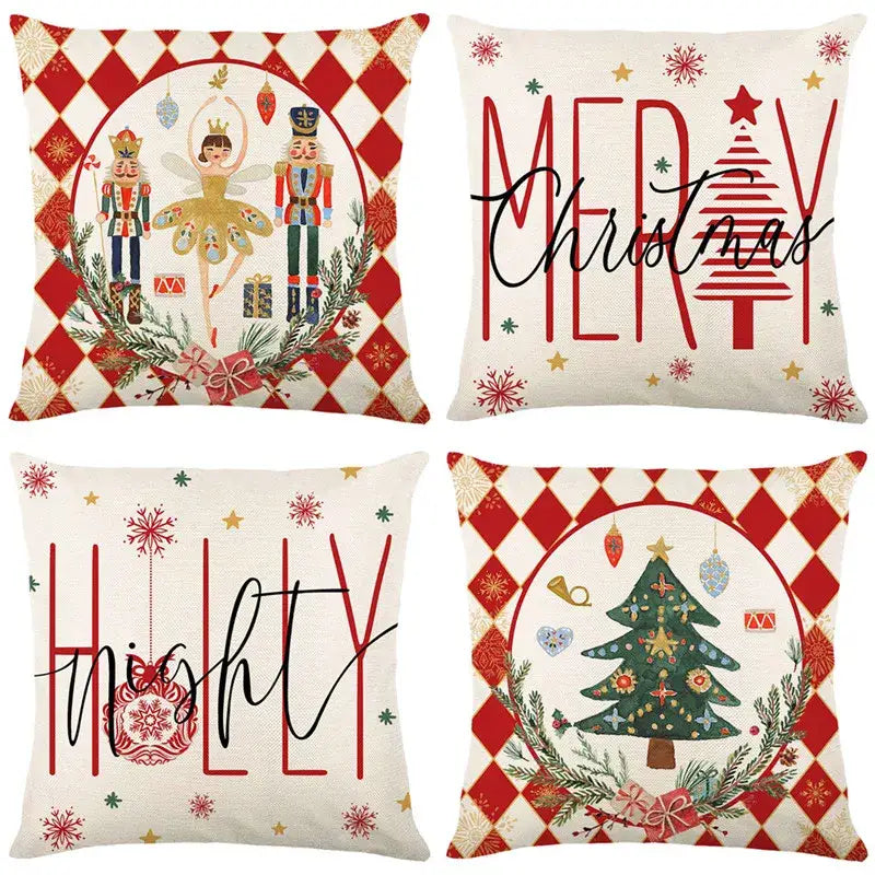 Linen Christmas Pillowcase