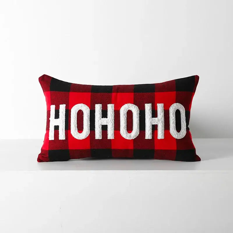 Red Plaid Cushion Cover Velvet 45cm
