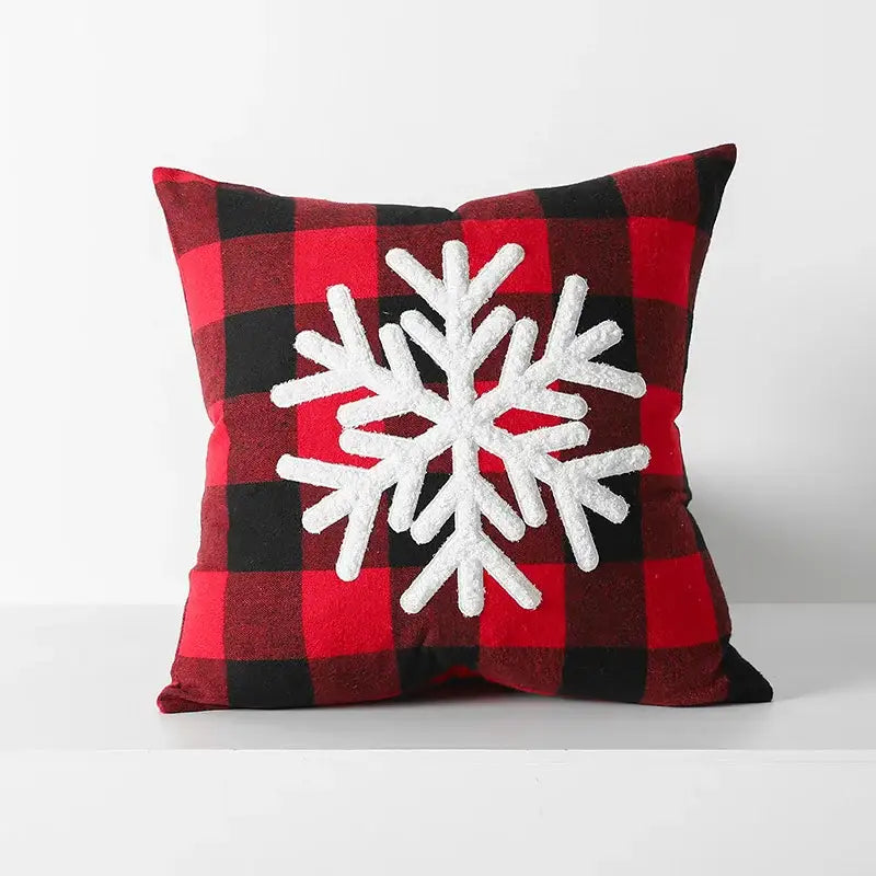 Red Plaid Cushion Cover Velvet 45cm