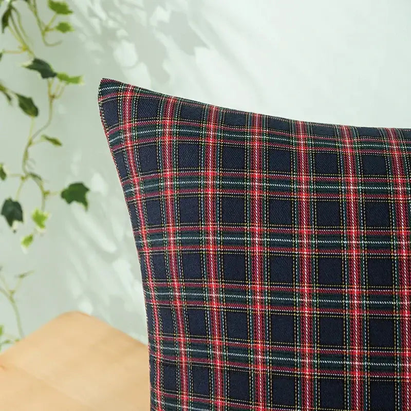 Plaid Christmas Pillow Cover