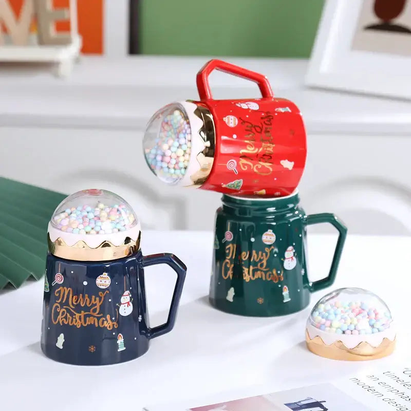 Green Ceramic Christmas Mug