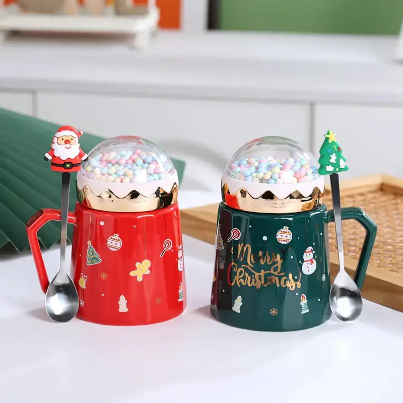 Green Ceramic Christmas Mug
