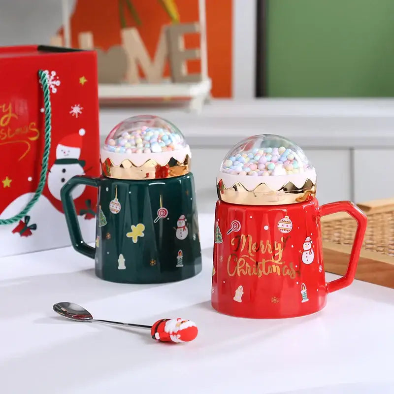 Green Ceramic Christmas Mug
