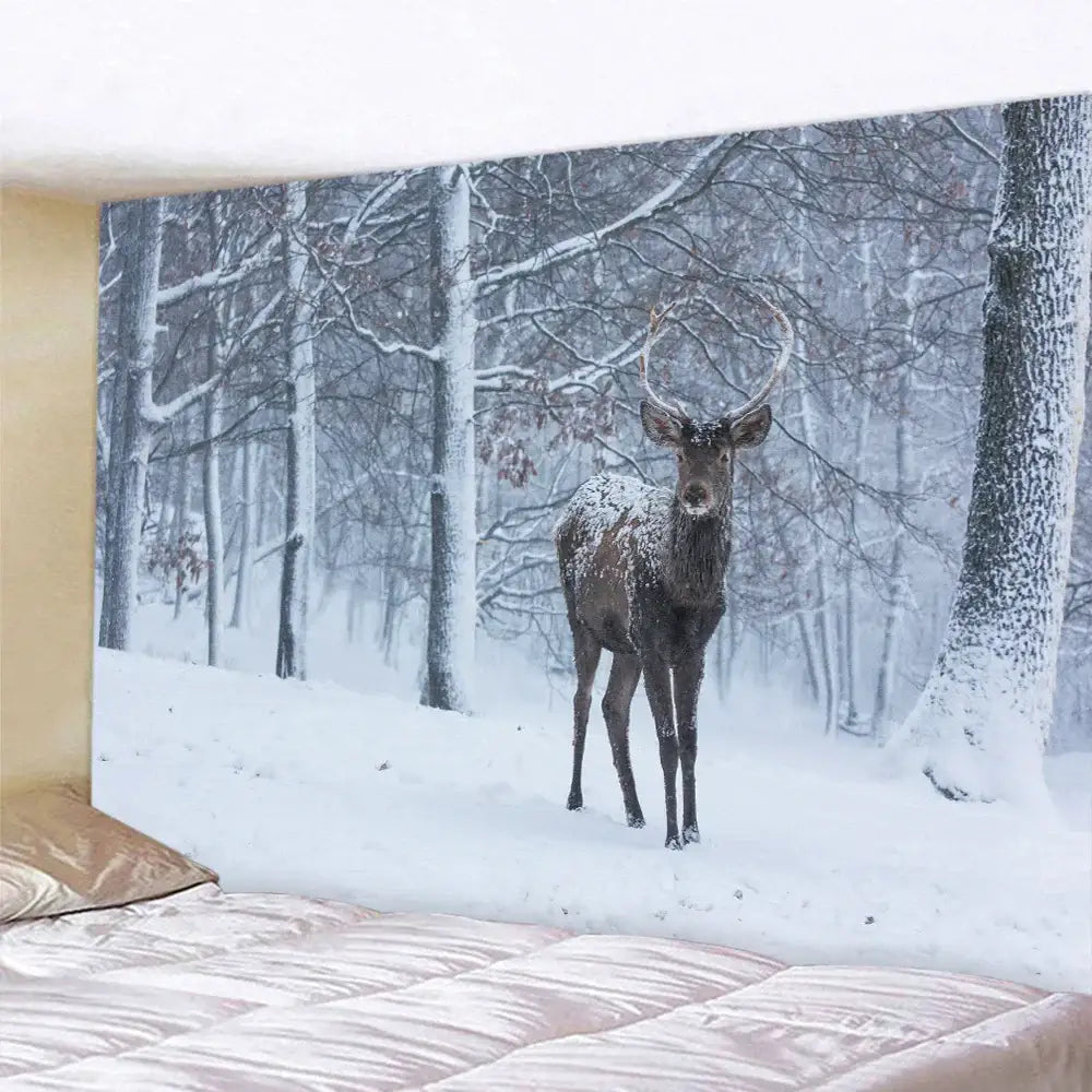 Snow Forest Wall Tapestry 300cm Polyester