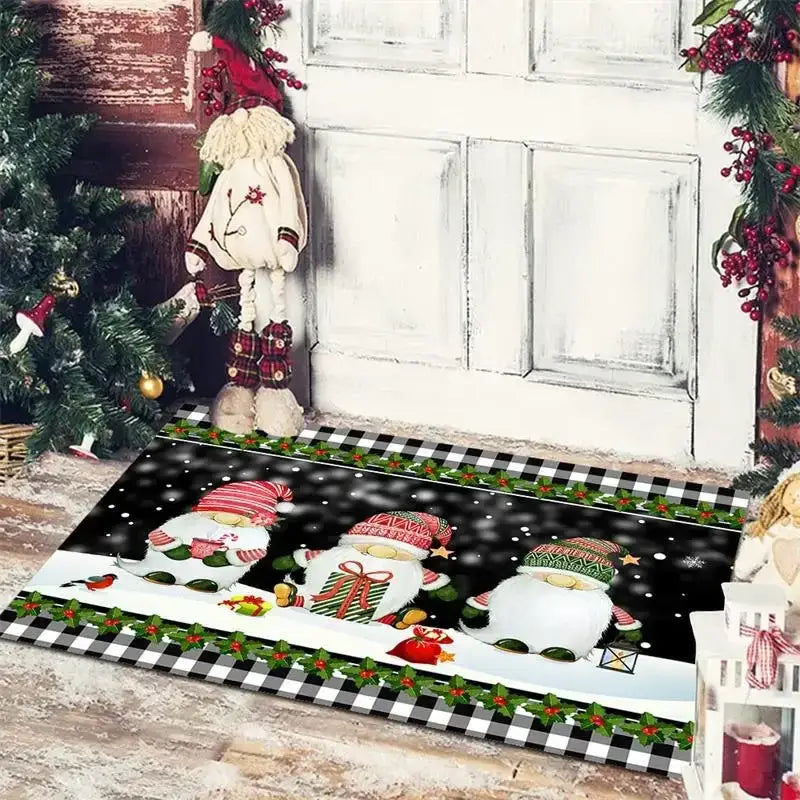 Gnomes Checkered Floor Mat