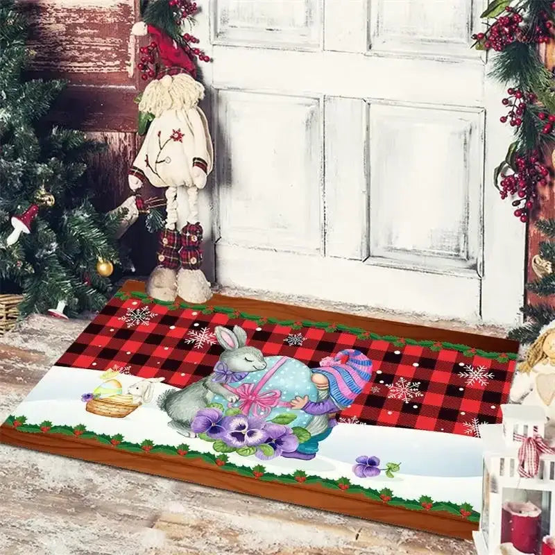 Gnomes Checkered Floor Mat