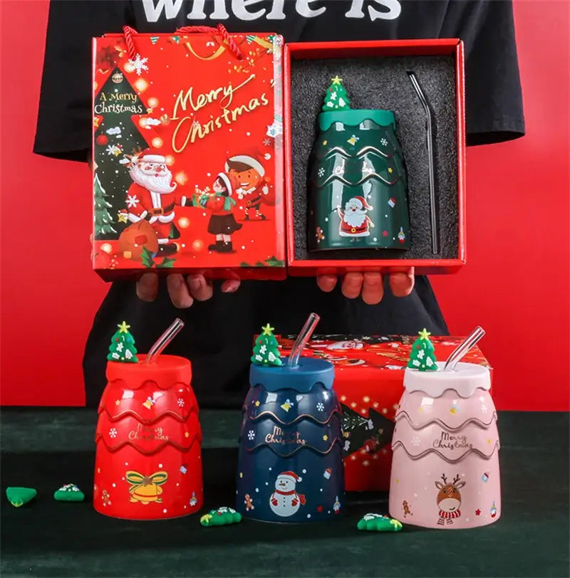 Ceramic Santa Tree Mug