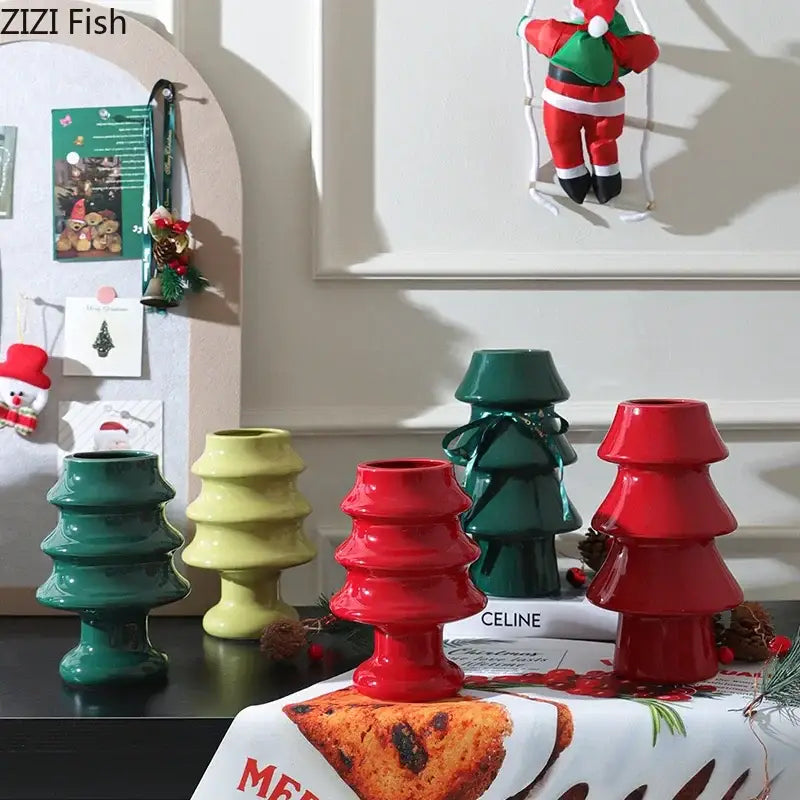 Red Christmas Tree Vase