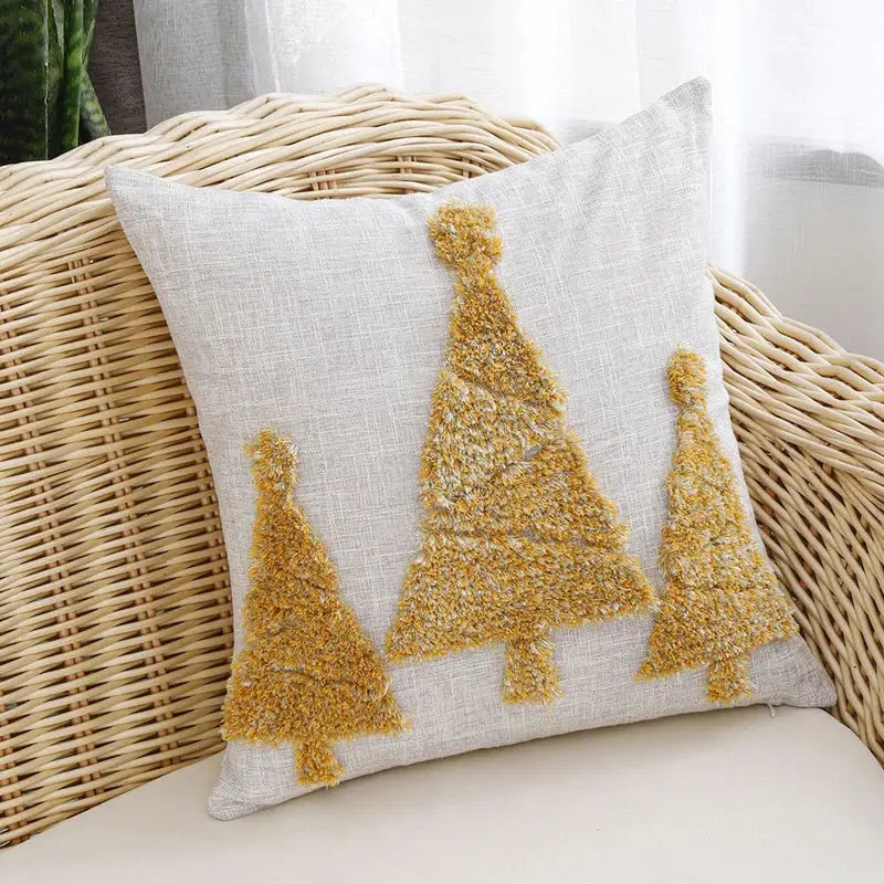 Gold Green Red Holiday Pillow