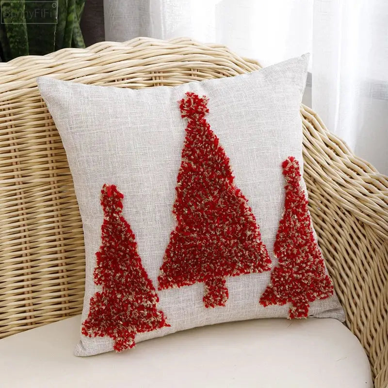 Gold Green Red Holiday Pillow