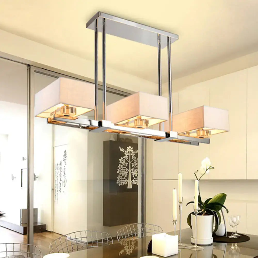 Chrome Fabric Pendant Light 2 4 or 6 Lights