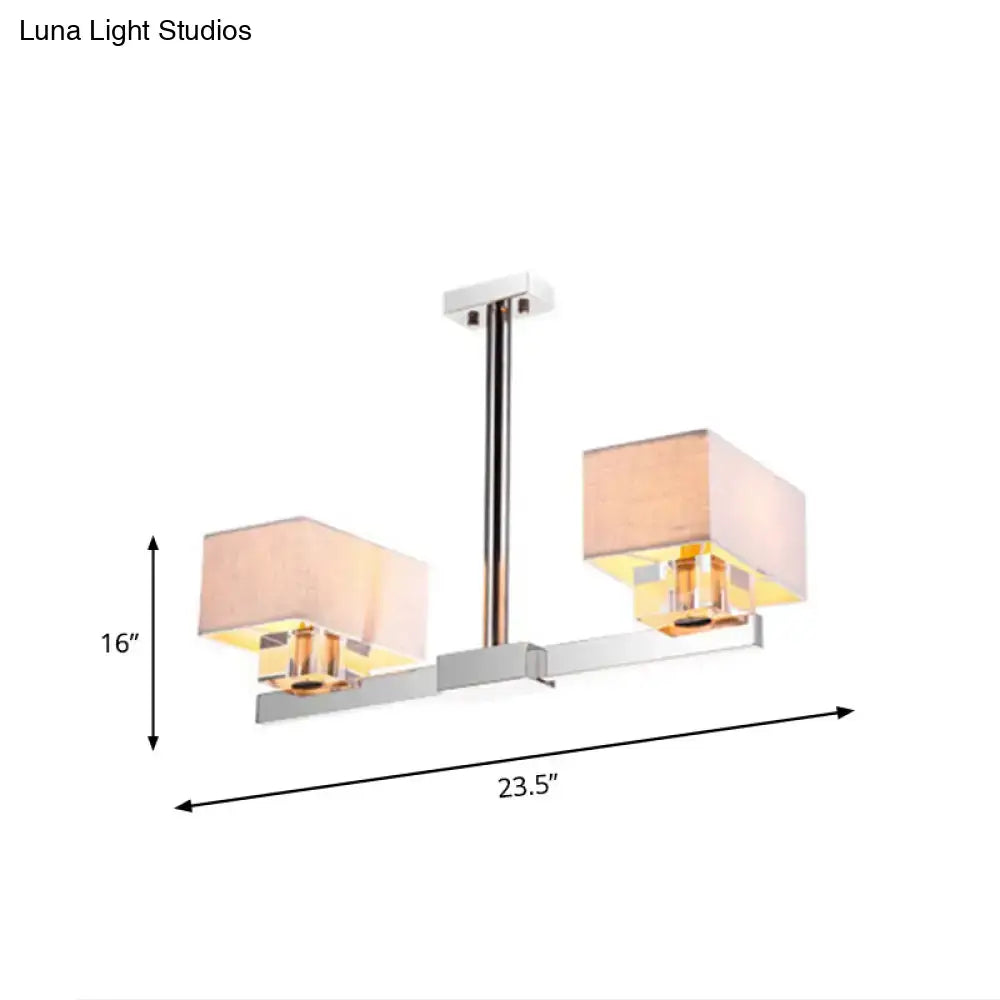 Chrome Fabric Pendant Light 2 4 or 6 Lights