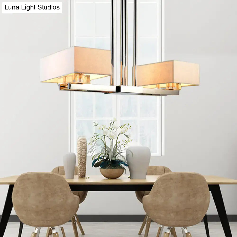 Chrome Fabric Pendant Light 2 4 or 6 Lights
