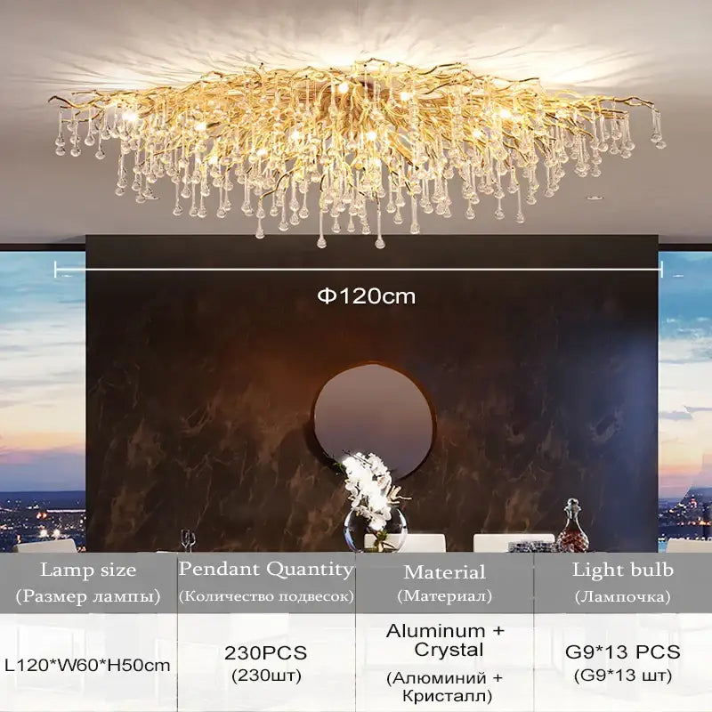 Chrome Rectangular Crystal Chandelier