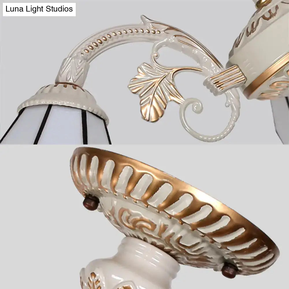 Cream Blue Glass Chandelier