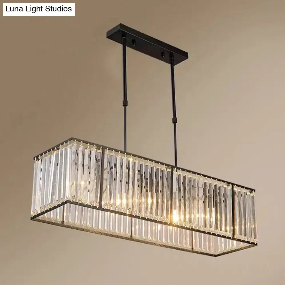 Black Crystal Rectangular Chandelier