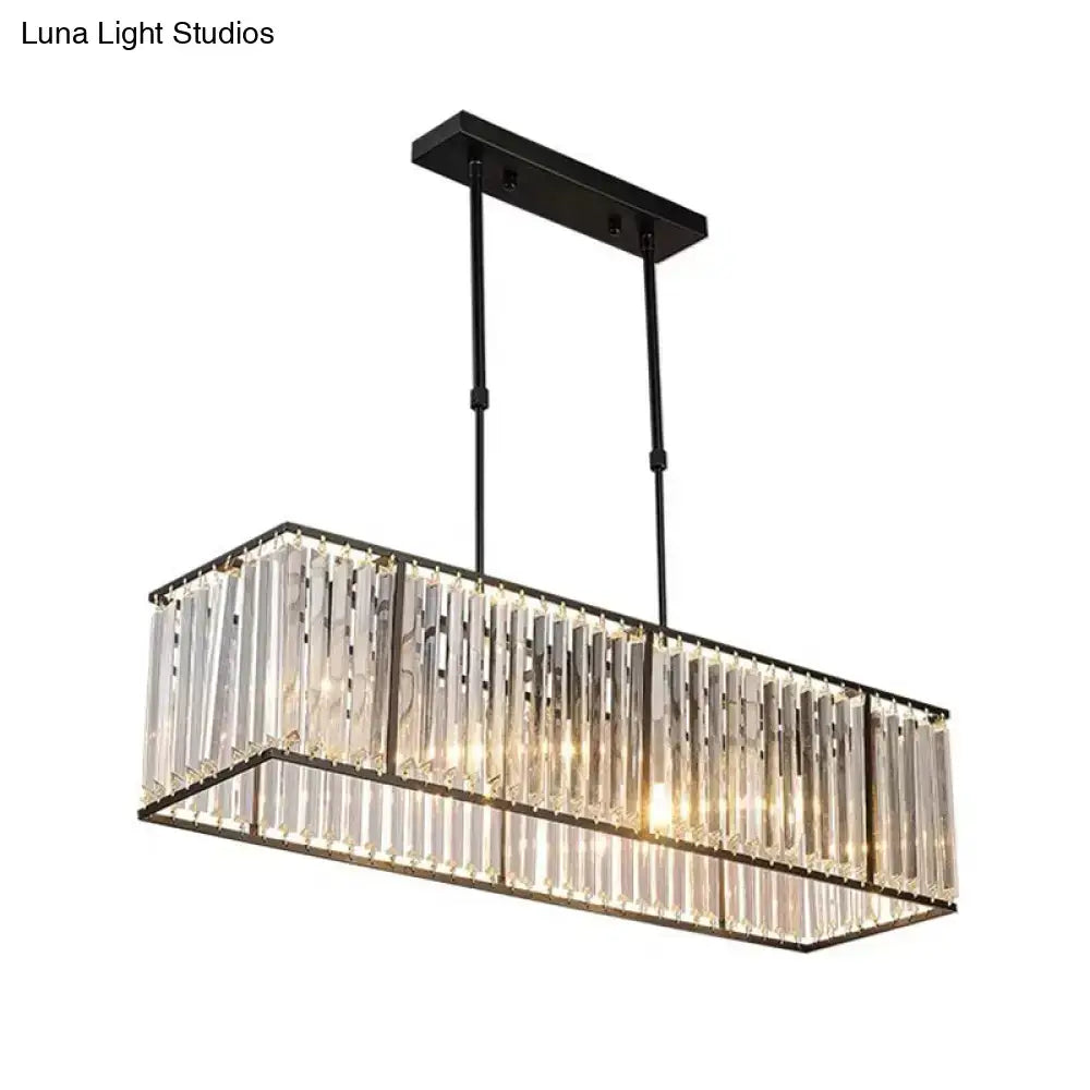 Black Crystal Rectangular Chandelier