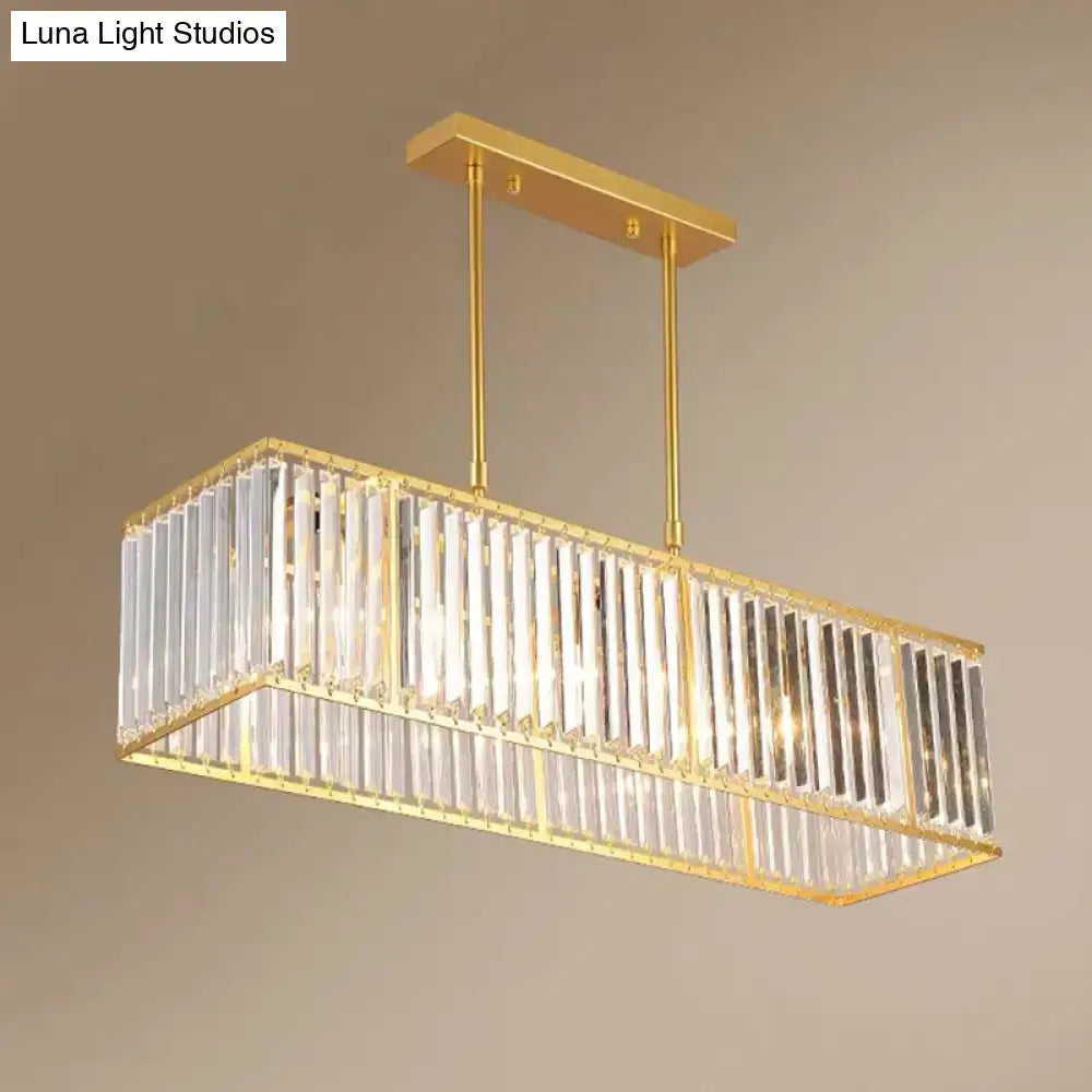 Black Crystal Rectangular Chandelier