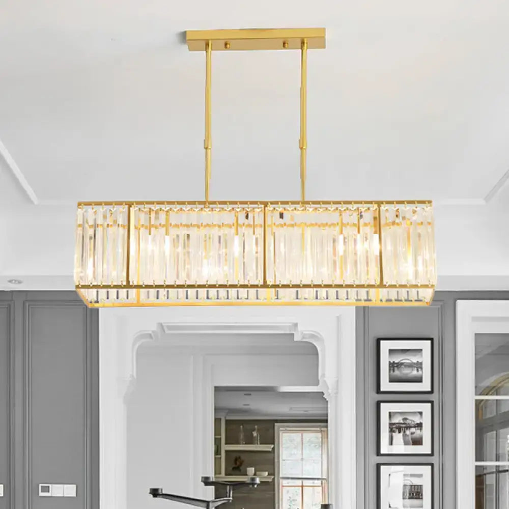 Black Crystal Rectangular Chandelier