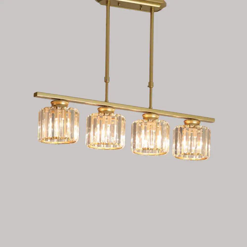 Black Sleek Crystal Pendant Light