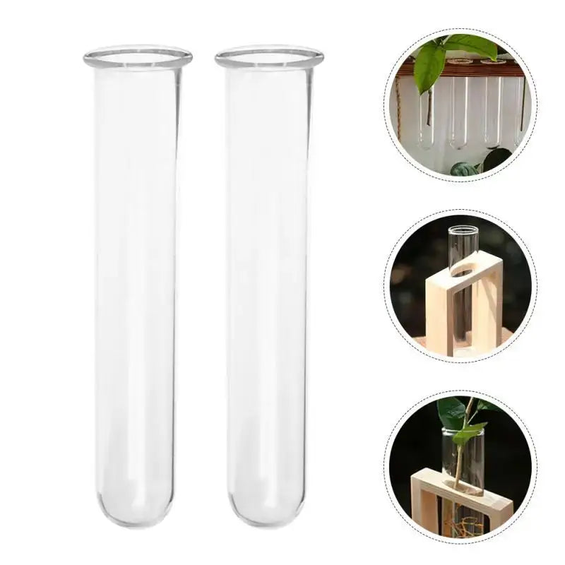 Wood Glass Test Tube Vase