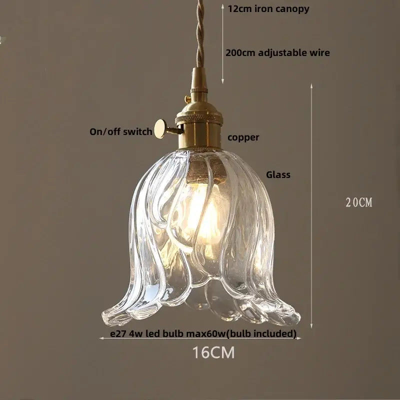 Gold Leaf Accent Glass Dining Pendant