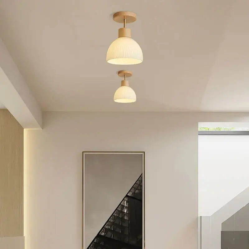 Wood Glass Ceiling Chandelier