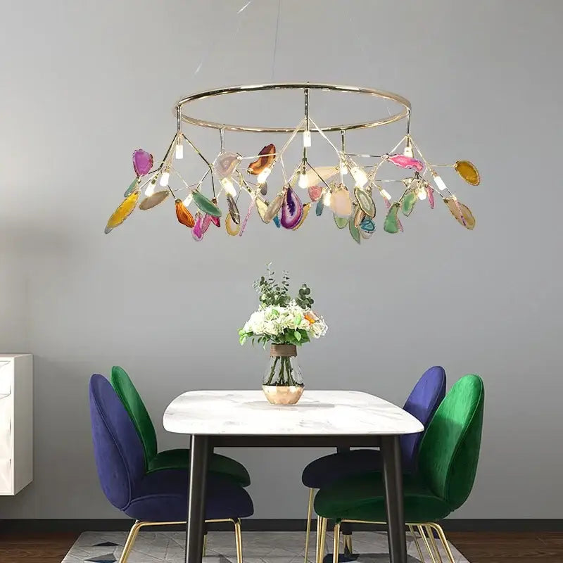 Agate Leaf LED Chandelier