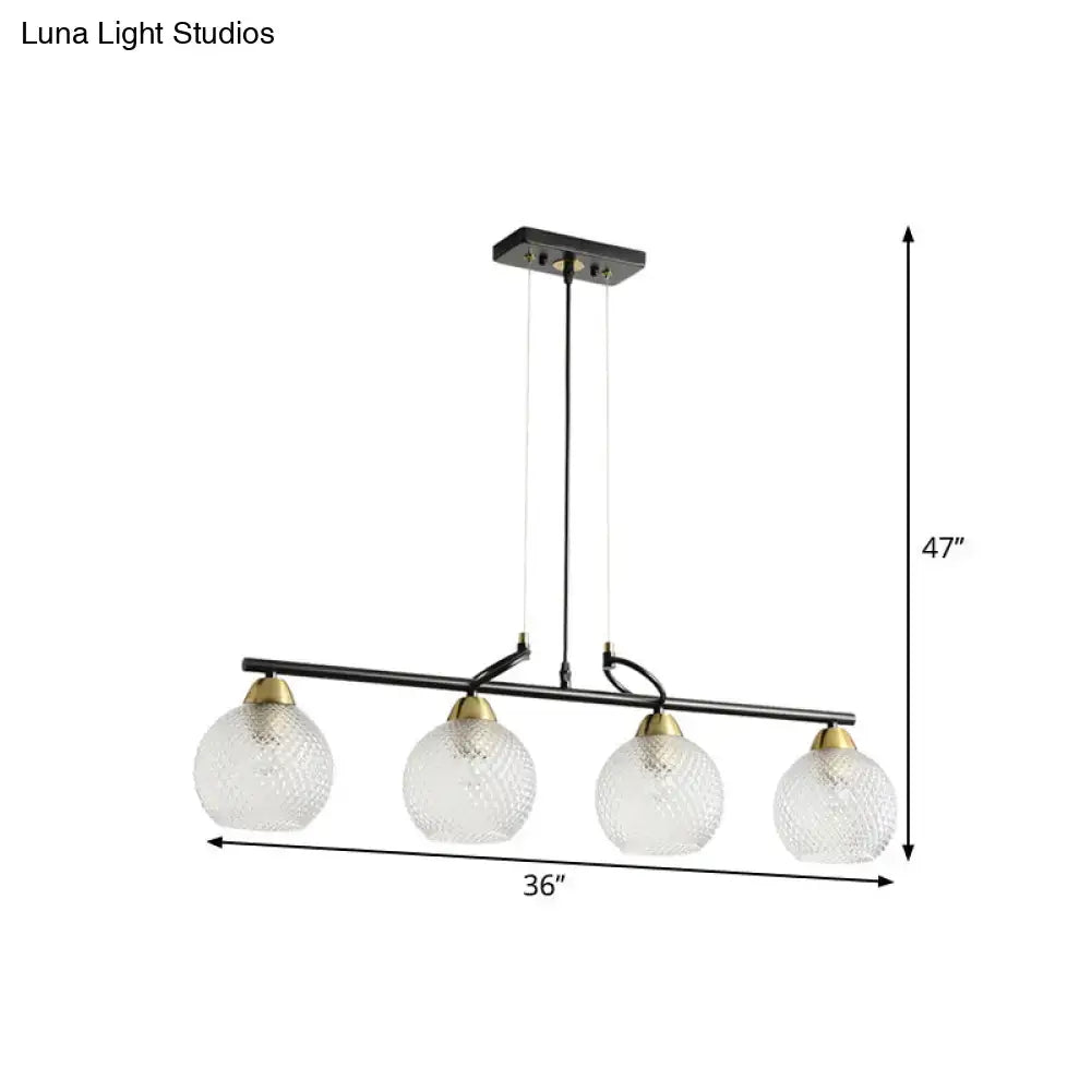 Black Prismatic Glass Pendant Light 3 or 4 Lights