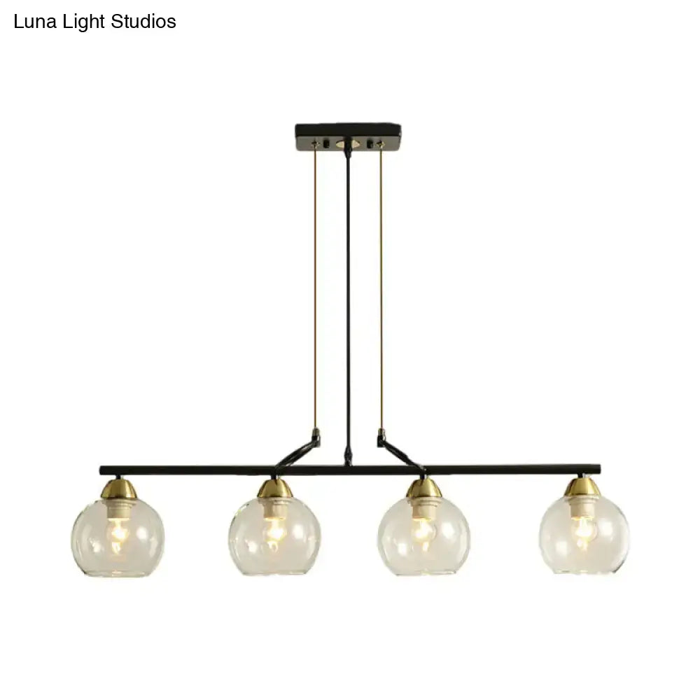 Black Prismatic Glass Pendant Light 3 or 4 Lights