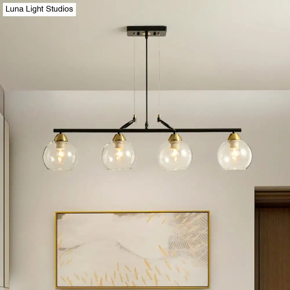 Black Prismatic Glass Pendant Light 3 or 4 Lights