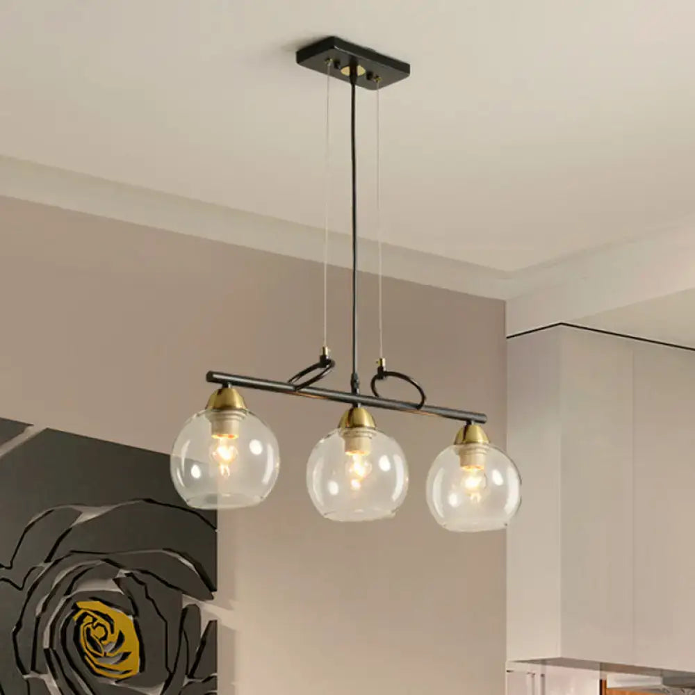 Black Prismatic Glass Pendant Light 3 or 4 Lights