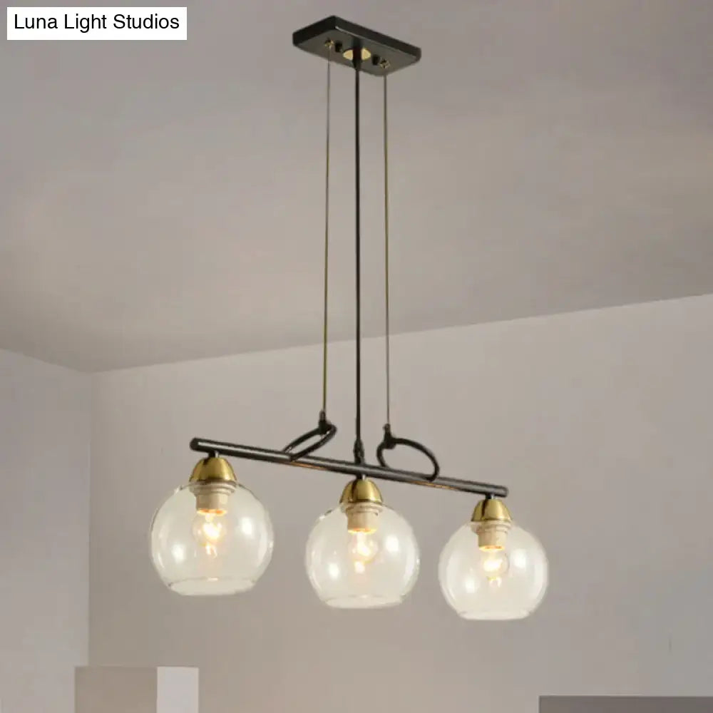 Black Prismatic Glass Pendant Light 3 or 4 Lights