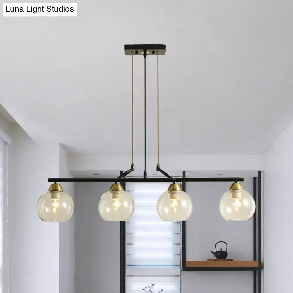 Black Prismatic Glass Pendant Light 3 or 4 Lights