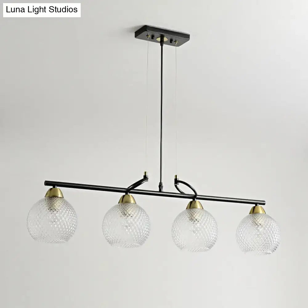 Black Prismatic Glass Pendant Light 3 or 4 Lights