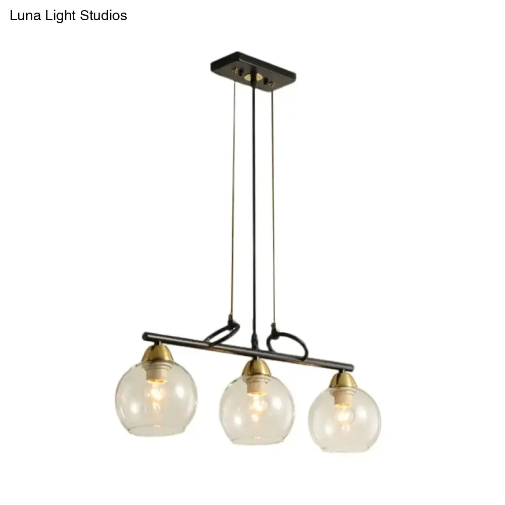 Black Prismatic Glass Pendant Light 3 or 4 Lights