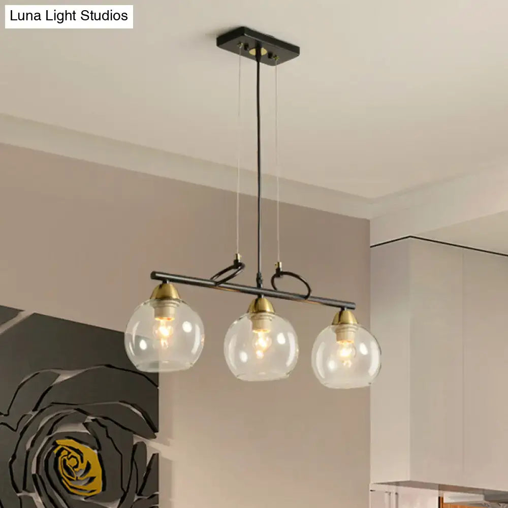 Black Prismatic Glass Pendant Light 3 or 4 Lights