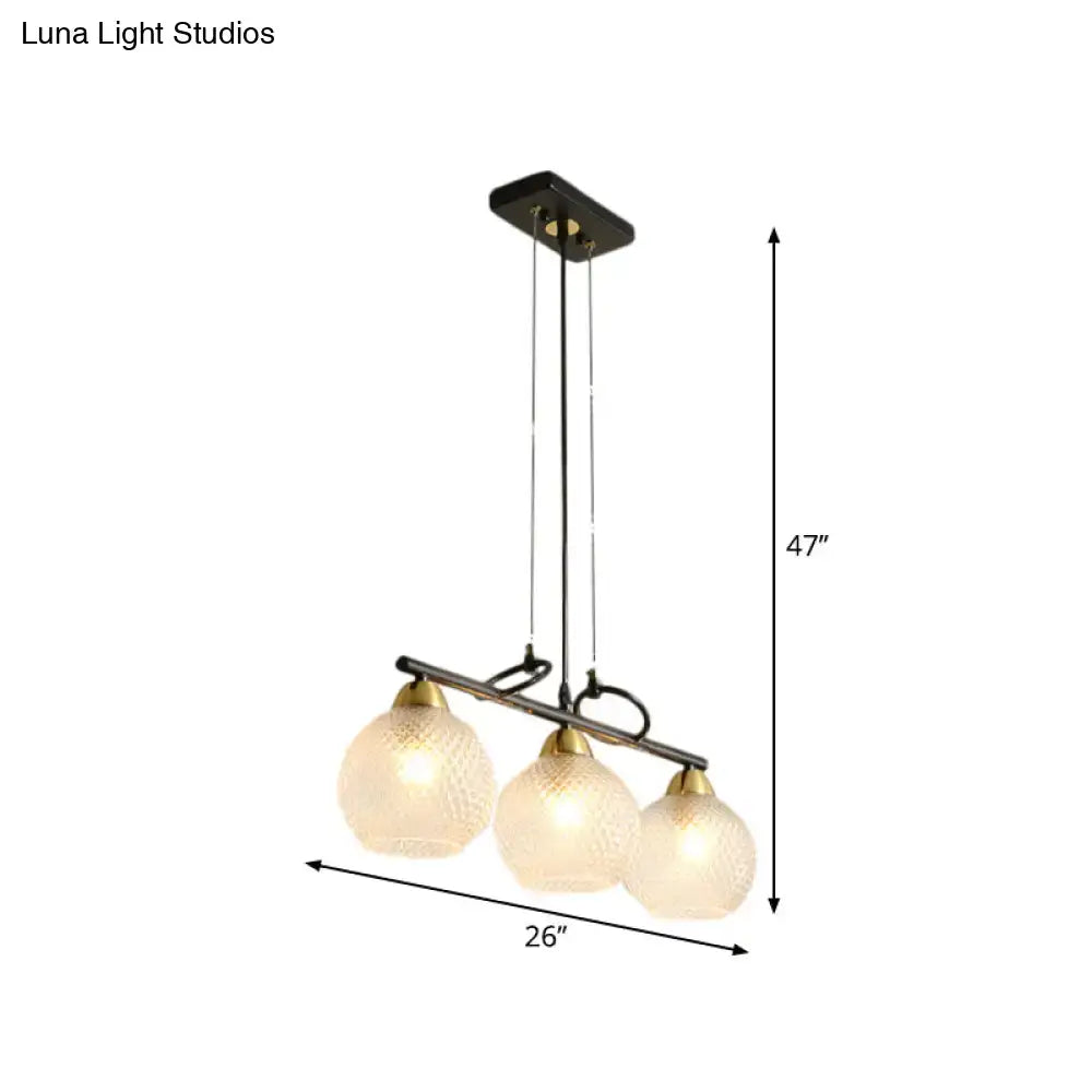 Black Prismatic Glass Pendant Light 3 or 4 Lights