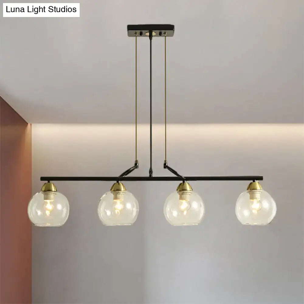 Black Prismatic Glass Pendant Light 3 or 4 Lights
